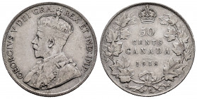 Canada. George V. 50 cents. 1918. (Km-25). Ag. 11,56 g. Almost VF/VF. Est...30,00. 

Spanish description: Canadá. George V. 50 cents. 1918. (Km-25)....