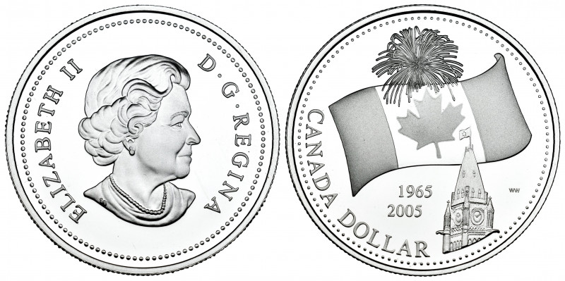 Canada. Elizabeth II. 1 dollar. 2005. (Km-549). Ag. 24,93 g. 40th Anniversaru Na...