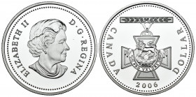 Canada. Elizabeth II. 1 dollar. 2006. (Km-583). Ag. 25,06 g. PR. Est...30,00. 

Spanish description: Canadá. Elizabeth II. 1 dollar. 2006. (Km-583)....
