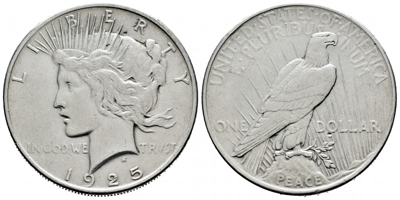 United States. 1 dollar. 1925. Philadelphia. (Km-150). Ag. 26,64 g. Choice VF. E...
