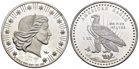 United States. Medal. 1981. 1 Onza. Ag. 31,21 g. "American Silver Eagle" (Bullion Coin). Minor marks. Mint state. Est...50,00. 

Spanish description...