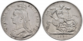 Great Britain. Victoria Queen. 1 crown. 1890. (S-3921). (Km-765). Ag. 28,21 g. VF/Choice VF. Est...90,00. 

Spanish description: Gran Bretaña. Victo...