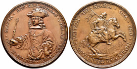 Charles II (1665-1700). Medal. 1679. (Dworschak-página 33). Anv.: + CARLOS · II · DEI · GRATIA · REY · DE · LASPAÑAS · Y · DELAS · YNDIAS · 1679 ·. Fi...