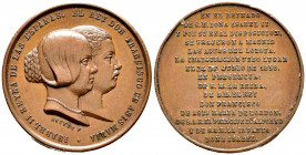Elizabeth II (1833-1868). Medal. 1858. (Vives-408). Ae. 10,16 g. Inaguración del Canal de Lozoya. By: Bouvet. 26 mm. XF. Est...30,00. 

Spanish desc...