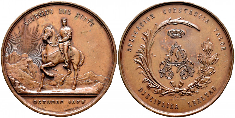 Medal. 1878. (Vives-480). Ae. 186,32 g. Medalla al ejército del norte. Grabadore...