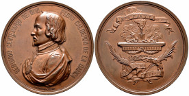 Alfonso XII (1874-1885). Medal. 1881. (Vives-499). Ae. 149,81 g. II Centenary of the Death of Calderón de la Barca. By: J. Estebam Lozano. 68 mm. AU. ...