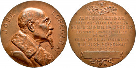 Alfonso XIII (1886-1931). Medal. (Vives-615). Ae. 127,02 g. José Echegaray. Grabador: B. Maura. 68 mm. Almost MS. Est...75,00. 

Spanish description...