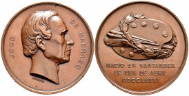 Medal. Ae. 56,61 g. JOSE DE MADRAZO. By: Fernández. 45 mm. Almost XF/AU. Est...40,00. 

Spanish description: Medalla. Ae. 56,61 g. JOSE DE MADRAZO. ...