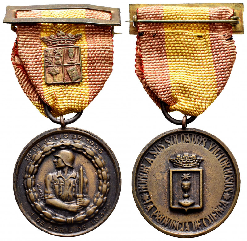 Estado Español (1936-1975). Medal. 1939. (Guerra-904). Ae. 19,15 g. Rare. XF. Es...