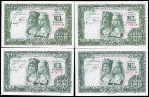 1000 pesetas. 1957. Madrid. (Ed 2017-469b). November 29, Catholic Kings. 4 baknote, one with some wrinkles on top. Almost MS. Est...60,00. 

Spanish...