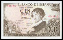 100 pesetas. 1965. Madrid. (Ed 2017-470). November 19, Gustavo Adolfo Bécquer. Without serie. Mint state. Est...30,00. 

Spanish description: 100 pe...