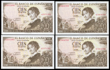 100 pesetas. 1965. Madrid. (Ed 2017-470a). November 19, Gustavo Adolfo Bécquer. 2 correlative pair. Serie A. Mint state. Est...30,00. 

Spanish desc...