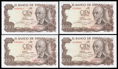100 pesetas. 1970. Madrid. (Ed 2017-472). November 17, Manuel de Falla. 2 correlative pair. Without serie. Mint state. Est...30,00. 

Spanish descri...