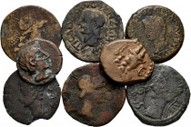 Lot of 8 coins from Hispania. Variety of values and mints such as: Emporitón, Ebusus, Emerita Augusta, Cástulo, Colonia Patricia and Caesar Augusta. A...
