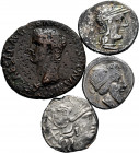 Lot of 4 coins of the Republic and Roman Empire. Denarius of Q. Titius, M. Opimius, P. Aelius Paetus and an As of Caligula. Ag / Ae. TO EXAMINE. Choic...