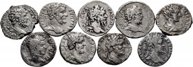 Lot of 9 coins from the Roman Empire. Denarius of the Severus Dinasty, Septimius Severus, Caracalla and Geta. Ar. TO EXAMINE. Almost F/VF. Est...180,0...