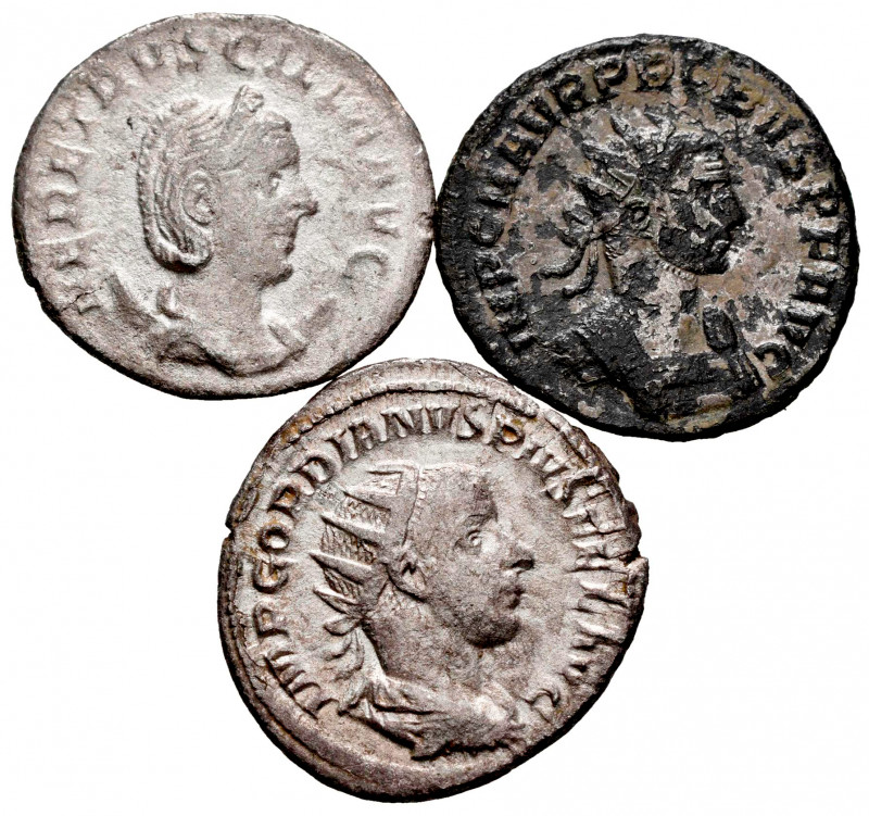 Lot of 3 Antoninians, Herennia Etruscilla, Gordian III and Probo. TO EXAMINE. Ch...