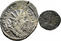 Lot of 2 coins of the Roman Empire. Antoninianus of Postumous and Ae de Theodosius Nicomedia SMNA. Ae / Ag. TO EXAMINE. Almost VF/VF. Est...60,00. 
...