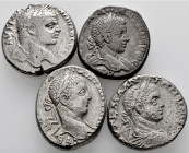 Lot of 4 coins from the Roman Empire. Tetradrachms of Seleucis and Pieria, Antioch of Caracalla, Elagabal and Trebonianus Gallus. Bi. EXAMINE. Choice ...