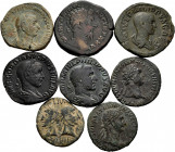 Lot of 8 coins from the Roman Empire. Mainly Sestercios of Marcus Aurelius, Filipo I, Gordianus III, Filipo II and Trebonianus Galos; It includes thre...