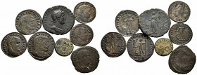 Lot of 8 Roman Empire copper, Quadrant of Claudius I, unit of Hadrian and some Follis. TO EXAMINE. VF/AU. Est...300,00. 

Spanish description: Lote ...