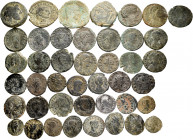 Lot of 43 coins of the Roman Empire. Great variety of bronzes of different modules, mints and Emperors: Vespasian, Aurelian, Severina, Honorius, Arcad...