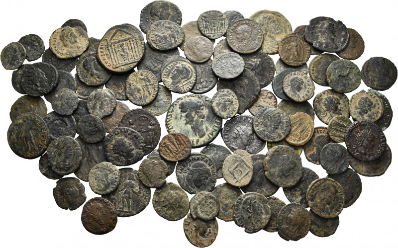 Lot of 93 small bronzes from the Roman Empire. TO EXAMINE. Almost F/Choice F. Es...