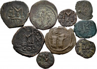 Lot of 10 Byzantine coins. Numerous Emperors, values and variants, some very interesting. Ae. TO EXAMINE. Choice F/Almost VF. Est...120,00. 

Spanis...