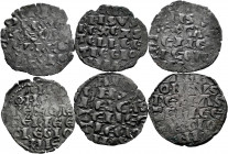 Lot of 6 coins from Medieval Times. Dinero from six lines Of Alfonso X, all with different mint marks, Abm 229/20/21/34/38 and 239. Bi. TO EXAMINE. Al...