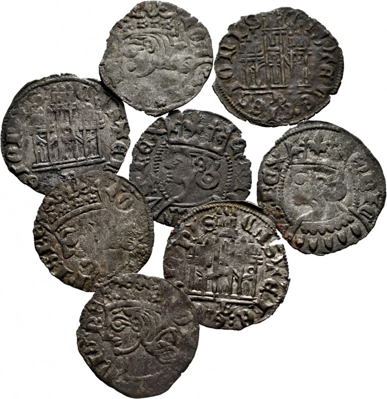 Lot of 8 cornados of Juan I and Enrique II de Brugos. TO EXAMINE. VF/Choice VF. ...