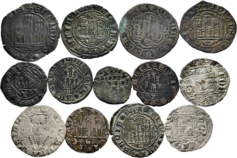 Lot of 13 coins from the Kingdom of Castilla and León. Great variety of values, ...