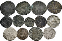 Lot of 13 coins from the Kingdom of Castilla and León. Great variety of values, mints and Kings, including some scarce. Bi. EXAMINE. F/VF. Est...100,0...