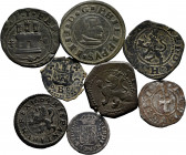 Lot of 8 coins mainly from the Habsburgs, with a variety of values, dates and mints; includes money from Jaime II of Jaca (Huesca). Ae / Ar / Ve. TO E...