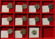 Lot of 12 Habsburgs coins. Different values and mints: Toledo, Cuenca, Segovia, Coruña, Burgos, Valladolid and Santo Domingo; some scarce. All with a ...