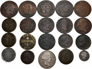 Lot of 20 coins of the Spanish Monarchy, 17 copper and 3 silver. Predominantly of Isabella II. TO EXAMINE. F/Almost VF. Est...80,00. 

Spanish descr...