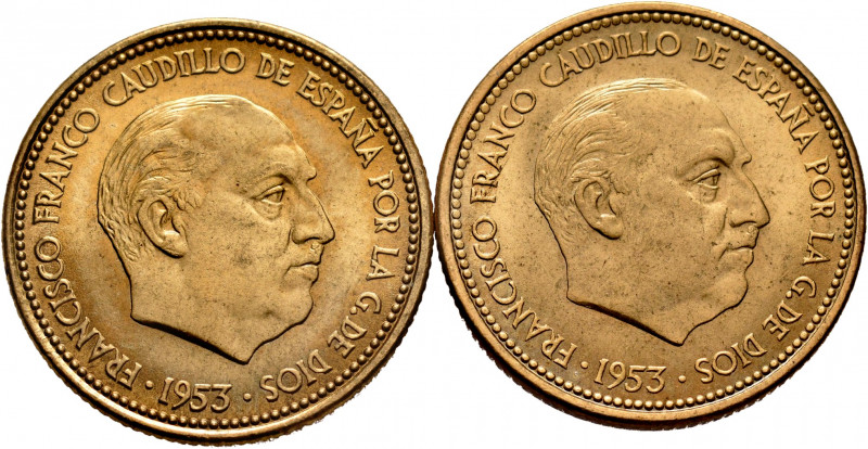 Lot of 2 coins of 2,5 pesetas 1953(*54, *56). TO EXAMINE. Almost MS. Est...20,00...