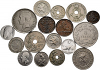 Lot of 17 coins from belgium. Variety of values and dates; some rare. Ae / Ag / Cu-Ni. TO EXAMINE. Almost F/Choice VF. Est...85,00. 

Spanish descri...