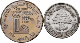 Lot of 2 coins from Lebanon. 50 Piastres 1952 and 1 Livre 1980. Cu / ni, Ag. TO EXAMINE. VF/PR. Est...40,00. 

Spanish description: Lote de 2 moneda...