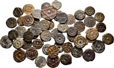 Lot of 55 coins of 1 Morocoo felus. TO EXAMINE. Choice F/VF. Est...250,00. 

Spanish description: Lote de 55 monedas de 1 felús de Marruecos. A EXAM...