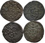 Lot of 4 coins from Portugal. D. Afonso V (1438-1481), Ceitil Mint of Ceuta, differents. Ae. TO EXAMINE. Choice F/VF. Est...60,00. 

Spanish descrip...