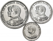 Portugal. Lot of 3 Portuguese silver pieces (1000, 500, 200 reis), 400th Anniversary Discovery of India. TO EXAMINE. Choice VF. Est...75,00. 

Spani...