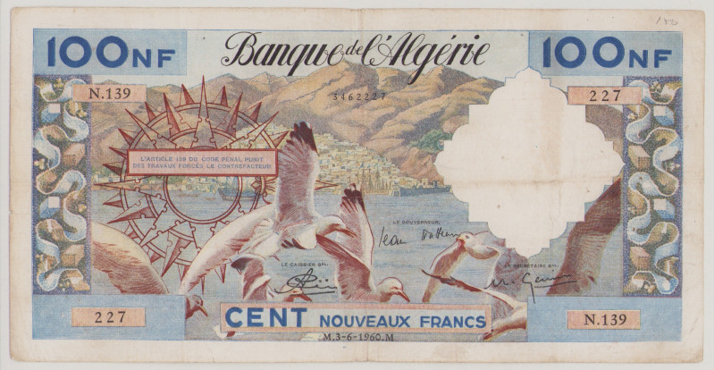 Algeria
100 Noveaux Francs, 3.6.1960, N.139 227, P121b, BNB B149b, VF

Estima...