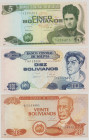 Bolivia
5 Bolivianos, 28.11.1986, 14259481B, P203b, BNB B389b, XF;
10 Bolivanos, 28.11.1986, 11612202B, P203b, BNB B390b, UNC;
20 Bolivanos, 28.11....