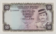 Brunei
50 Ringgit, 1973, A/3 558090, P9a, BNB B109a, EF

Estimate: 150-200