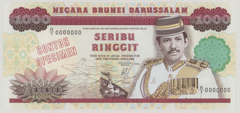 1000 Ringgit, 1989, CONTOH/SPECIMEN, B/1 0000000, P19s, BNB B119as, UNC

Estimat...