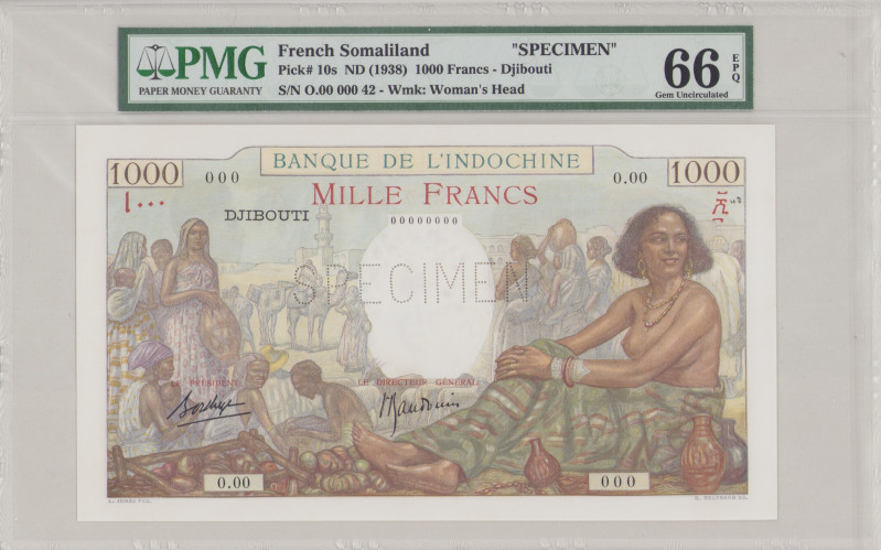 Djibouti/French Somaliland 1000 Francs, ND, perf.SPECIMEN, 0.00 000, P10s, BNB B...