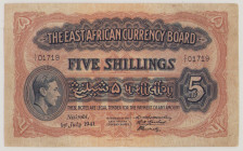 East Africa 5 Shillings, 1.7.1941, T/1 01719, P28a, BNB B217d, VF

Estimate: 150-250