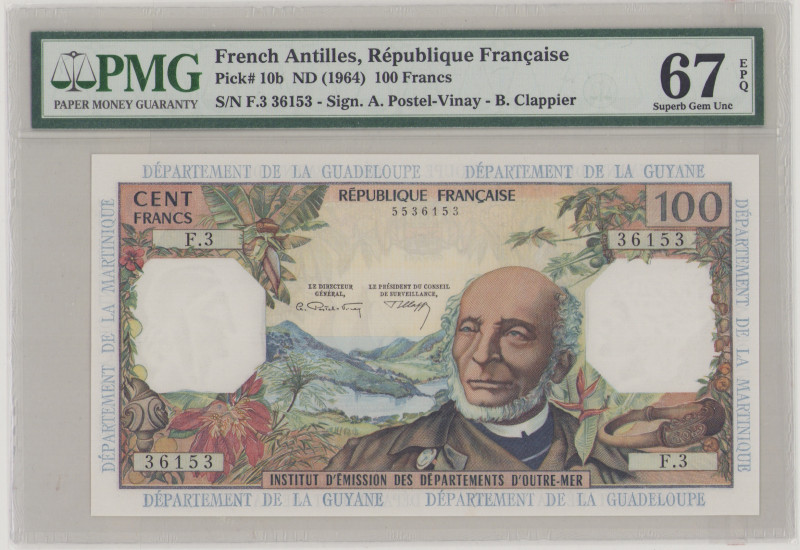French Antilles 100 Francs, ND, sign.Postel-Vinay - Clappier, F.3 36153, P10b, B...