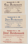 Germany, Nürtingen Kreis, 1 RM, 2 RM, 5 RM, 10.4.1945, stamped: "Entwertet", P unlisted, all UNC
(3pcs)

Estimate: 60-100