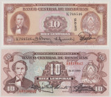 Honduras 10 Lempiras, 13.11.1975, P57, BNB B313m, UNC;
10 Lempiras, 10.11.1989, AH038942, P64b, BNB B317u, UNC
(2pcs)

Estimate: 200-300